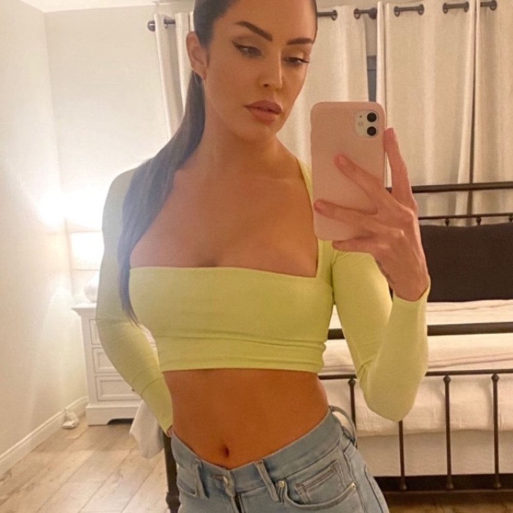 Naked Wardrobe long sleeve crop top